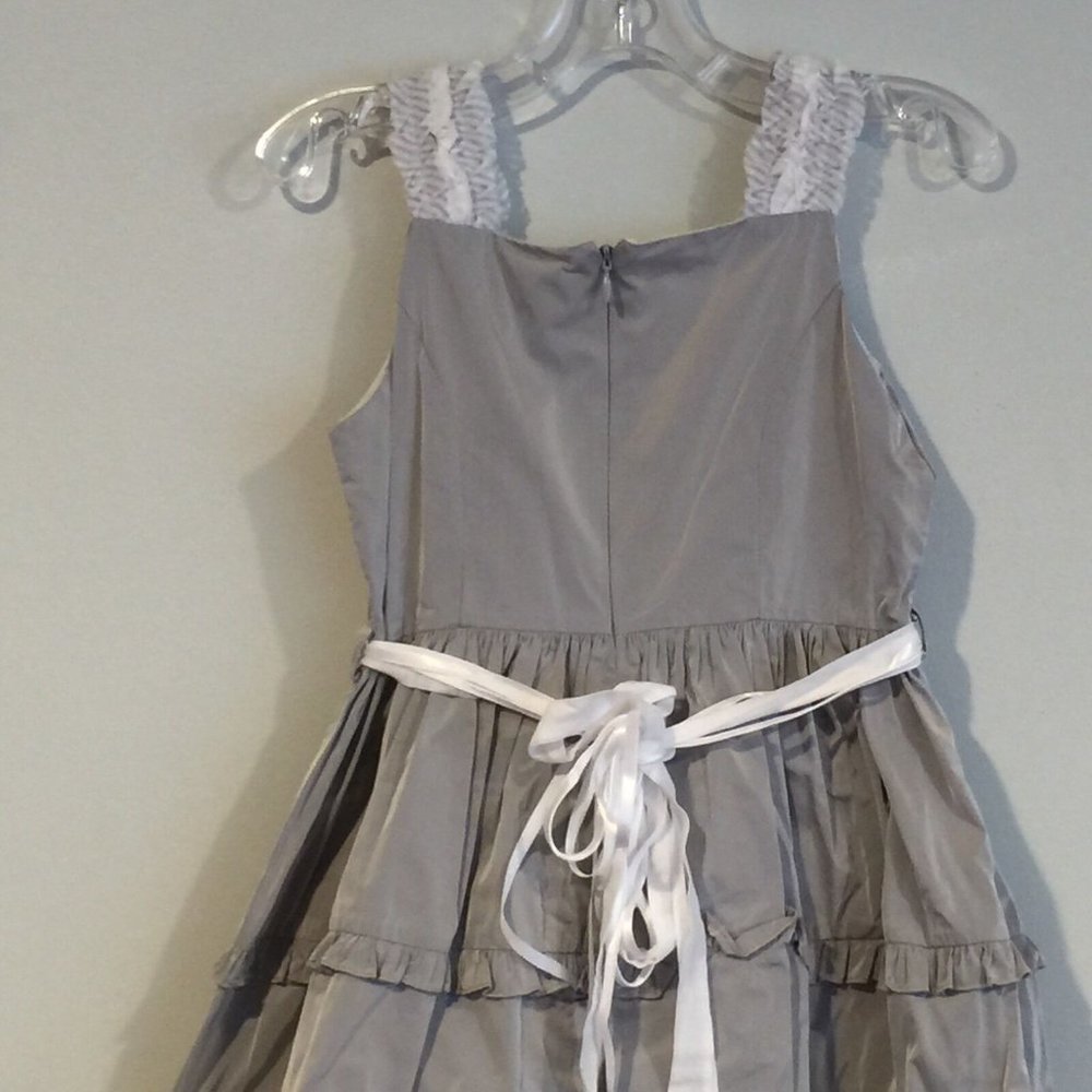 MONNALISA*Silver Taffeta Party Dress*Age 8 $417 - Picture 6 of 7